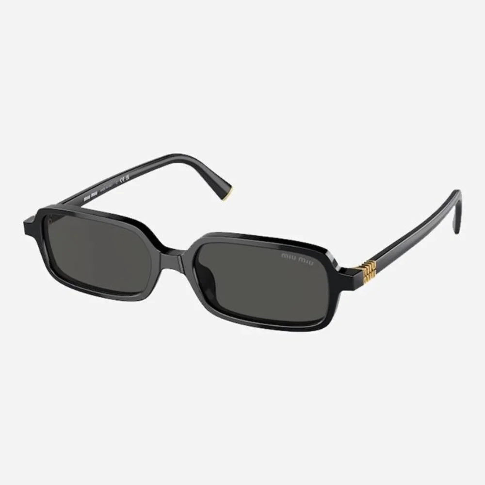 NEW Miu Miu MU11ZS 16K5S0 Miu Miu rectangular acetate black sunglasses MU 11ZS